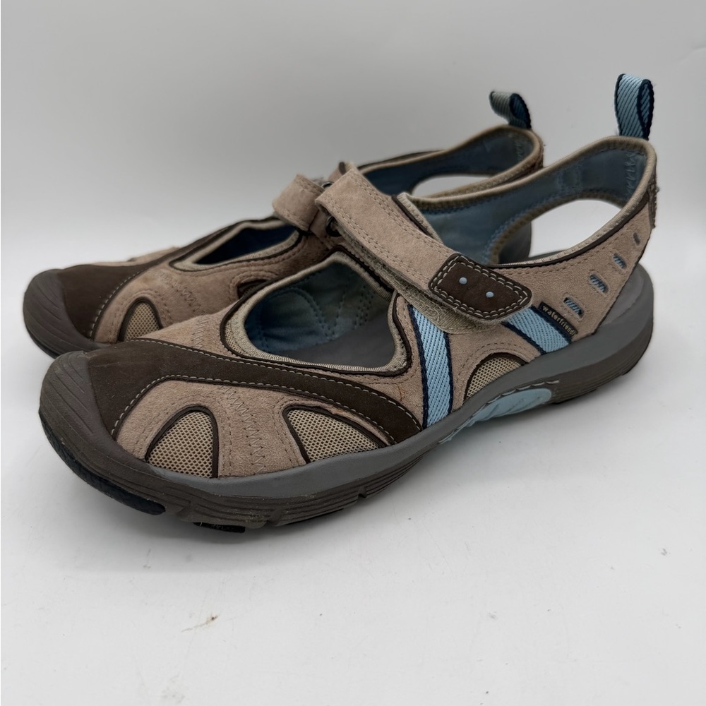 Privo by Clarks Trail Walking Sandals Tan Blue Size 7 Wide